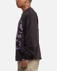 Mitchell & Ness Women's Los Angeles Lakers Arch Logo Crewneck Overdyed Black