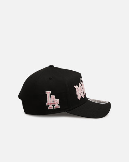 New Era Los Angeles Dodgers 'Drip Glow Script' 9FORTY A-Frame Snapback Black/Pink