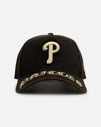 New Era Philadelphia Phillies 'Washed Black Gothic Script' 9FORTY A-Frame Snapback Black