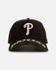 New Era Philadelphia Phillies 'Washed Black Gothic Script' 9FORTY A-Frame Snapback Black