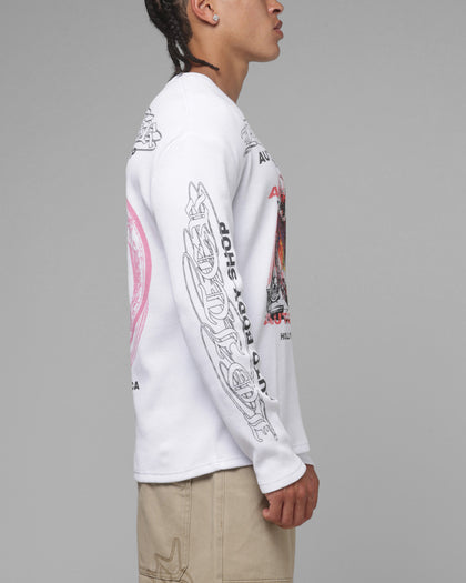 Loiter Body Shop Thermal Long Sleeve T-Shirt Off White