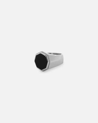 Saint Morta Onyx Octagon Signet Ring White Gold