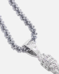 Saint Morta Iced Cross Pendant White Gold