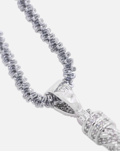Saint Morta Iced Cross Pendant White Gold
