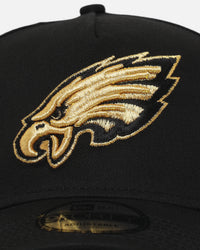 New Era Philadelphia Eagles 'NFL Black & Gold Embroidery' 9FORTY A-Frame Snapback Black/Gold