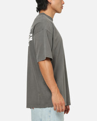 Carre Tag Mock Neck T-Shirt Black Acidwash