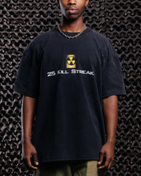 73Studio X Call Of Duty Modern Warfare 25 Streak Vintage T-Shirt Black Acidwash