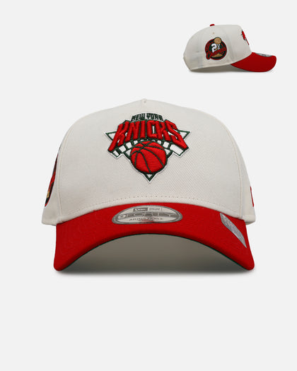New Era New York Knicks 'Strawberry' 9FORTY A-Frame Snapback Chrome/Red