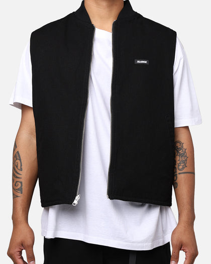 X-Large Ombre Plaid Reversible Vest Black