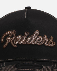 New Era Las Vegas Raiders 'Rope Script' 9FORTY A-Frame Snapback Black/White
