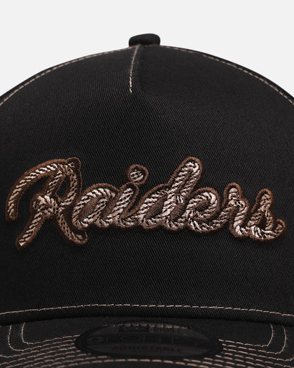 New Era Las Vegas Raiders 'Rope Script' 9FORTY A-Frame Snapback Black/White