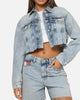 Tommy Jeans Women's Cropped Denim Trucker Jacket Mid Denim