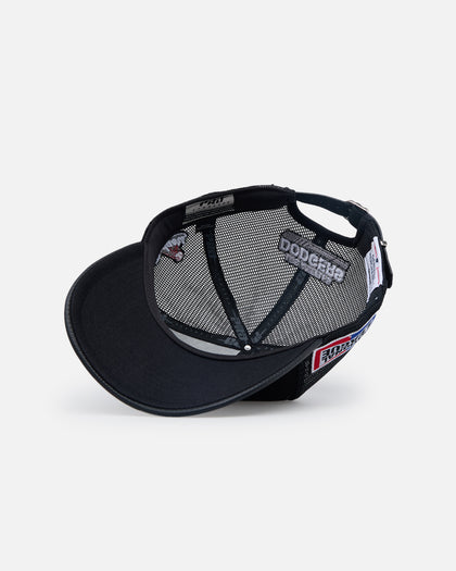 Pro Standard Los Angeles Dodgers Fast Lane Logo Wool Trucker Strapback Black