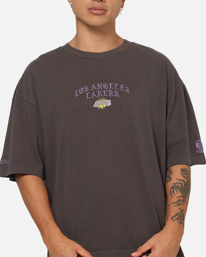 Mitchell & Ness Los Angeles Lakers Blackletter Champs Box T-Shirt Slate