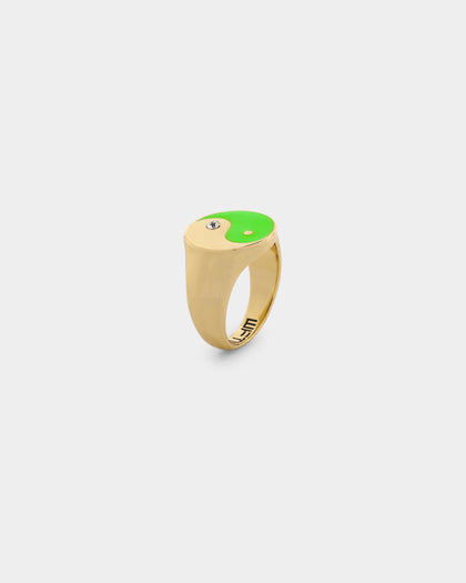 Wild For The Weekend Yin Yang Signet Ring (Large) Gold