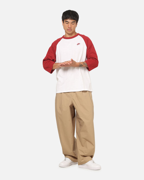 Nike 3/4 Sleeve Raglan Top Crimson/White