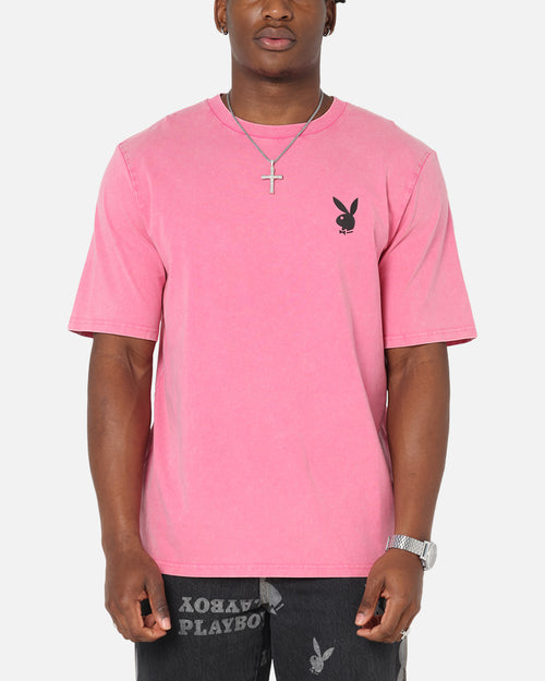 Playboy Stack Washed T-Shirt Washed Raspberry