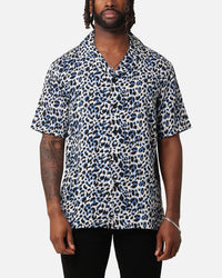 XXIII Cheetah Button Up Shirt Blue Cheetah