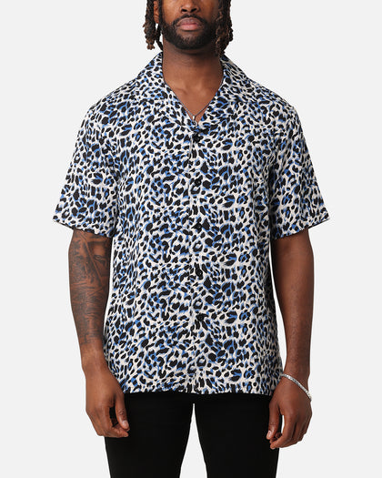 XXIII Cheetah Button Up Shirt Blue Cheetah
