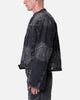 MNML Panelled Moto Denim Jacket Washed Black