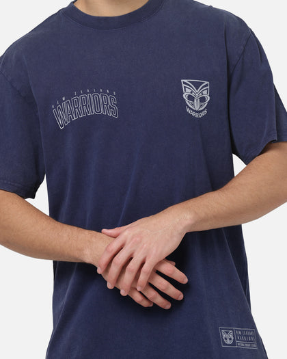 Bleacher Athletic New Zealand Warriors NRL Attrition Washed T-Shirt Blue