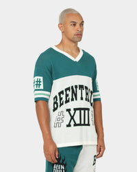 BEENTRILL Numerals Football Jersey Cream/Green