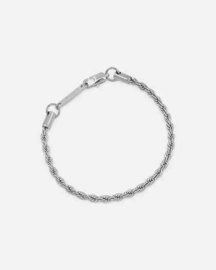 Saint Morta Cross Pendant Rope Chain & Bracelet Bundle White Gold