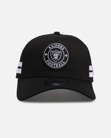 New Era Las Vegas Raiders 'Stripe' 9FORTY A-Frame Trucker Snapback Black/White