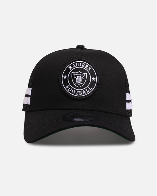 New Era Las Vegas Raiders 'Stripe' 9FORTY A-Frame Trucker Snapback Black/White