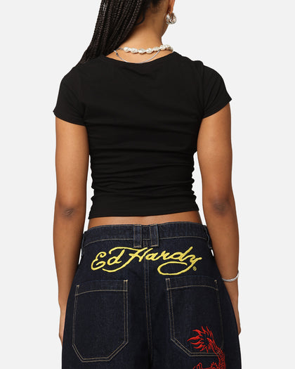 Ed Hardy Women's Tribal Baby T-Shirt Black
