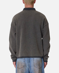 MNML Polo Thermal Long Sleeve T-Shirt Charcoal Grey