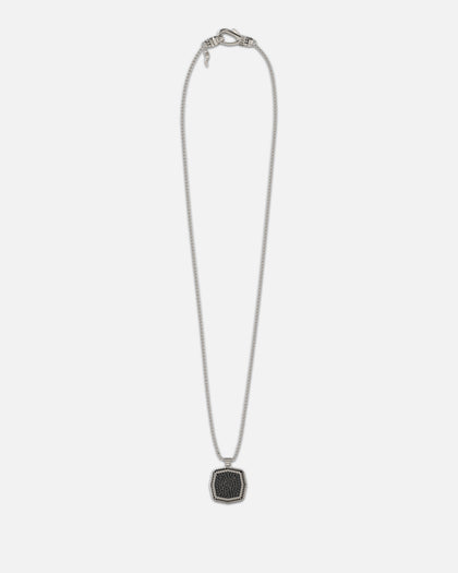 Guess Mainline Back To Black Octagon Necklace Black
