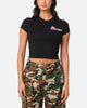 Playboy Women's Rose Stacked Baby T-Shirt Black