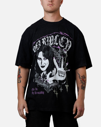 73Studio X WWE Wrestlemania 42 Rhea Ripley T-Shirt Black Acidwash