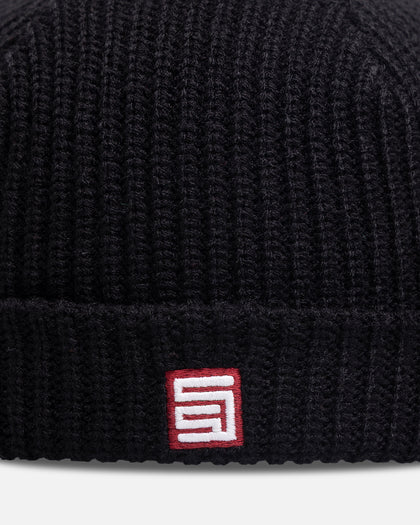 S Double Red Cube Low Beanie Black