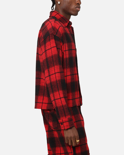 XXIII Plaid Long Sleeve Overshirt Red