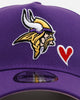 New Era Minnesota Vikings 'Team Color Hearts' 9FORTY A-Frame Snapback Official Team Color