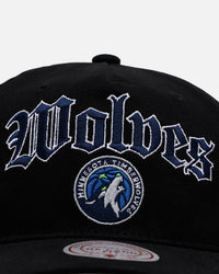Mitchell & Ness Minnesota Timberwolves 'Old English' Caddy Fit Snapback Black