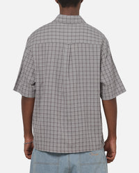 Vouseti Full Court Button Up Shirt Grey Plaid