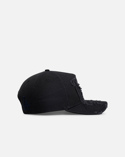 New Era Los Angeles Dodgers 'Applique Distressed' 9FORTY A-Frame Snapback Navy