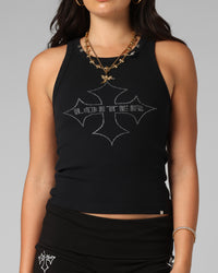 Loiter Women's Bullrush Cropped Tank Black