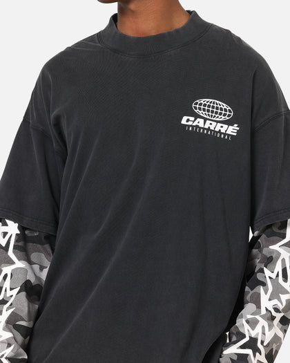 Carre Worldwide Layered Long Sleeve T-Shirt Black/Snow Camo