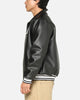 Carre Vegan Leather Varsity Jacket Black/White