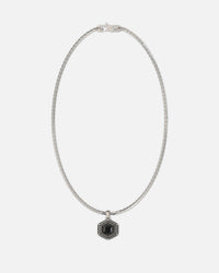Guess Mainline Lion King Crystal Exagon Necklace Silver