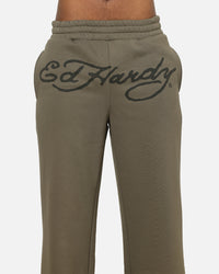 Ed Hardy Dragon Trackpants Washed Olive