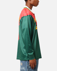 Stüssy Football Polo Long Sleeve T-Shirt Red/Green