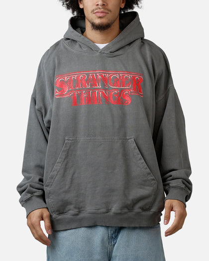 73Studio X Stranger Things Hawkins Heroes Hoodie Washed Charcoal