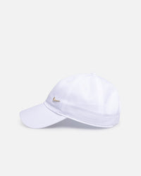 Nike Dri-FIT Club Unstructured Metal Swoosh Strapback Cap White