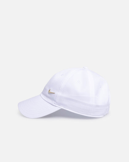 Nike Dri-FIT Club Unstructured Metal Swoosh Strapback Cap White