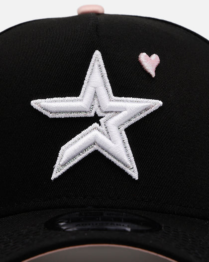 New Era Houston Astros 'Pink Satin Hearts 2.0' 9FORTY A-Frame Snapback Black/Pink